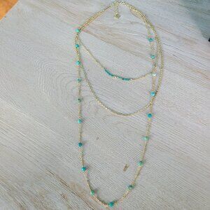 Kendra Scott Scarlet Gold Multi Strand Necklace in Turquoise Magnesite
